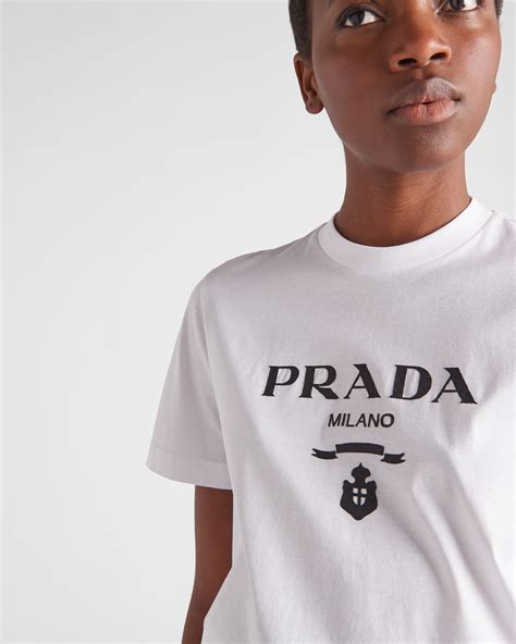 prada t-shirt women's white|prada milano t shirt.